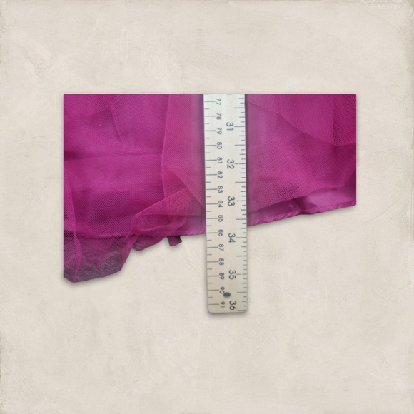 Preowned Rare Editions Pink/burgundy Embroidered Rhinestone Tulle Dress Girls 16 - Picture 4 of 9